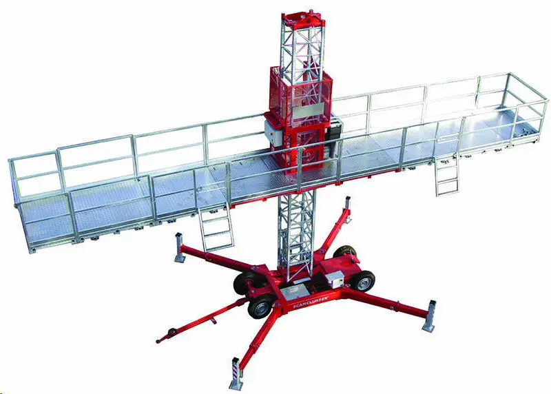 Single mast climbing work platform